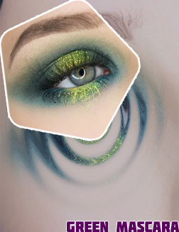 Green glitter mascara