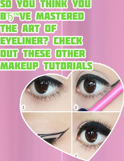 Winged eyeliner top and bottom